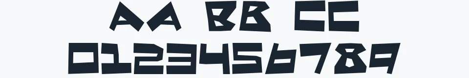 Rzeczywista próbka kroju Quake & Shake — Aa Bb Cc 0123456789