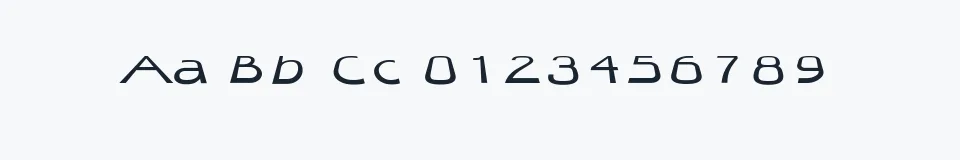 Rzeczywista próbka kroju Quibel — Aa Bb Cc 0123456789