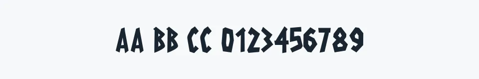 Rzeczywista próbka kroju Radioactive Granny — Aa Bb Cc 0123456789