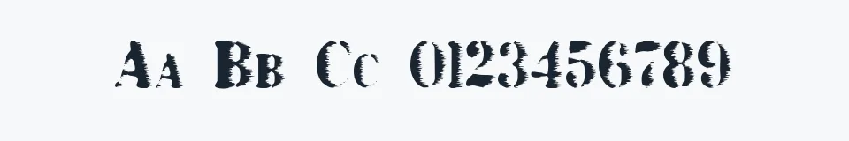 Rzeczywista próbka kroju Grunge — Aa Bb Cc 0123456789