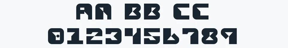 Rzeczywista próbka kroju Replicant — Aa Bb Cc 0123456789