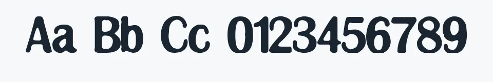 Rzeczywista próbka kroju Clingy — Aa Bb Cc 0123456789
