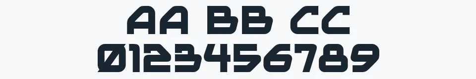 Rzeczywista próbka kroju Mainframe BB — Aa Bb Cc 0123456789