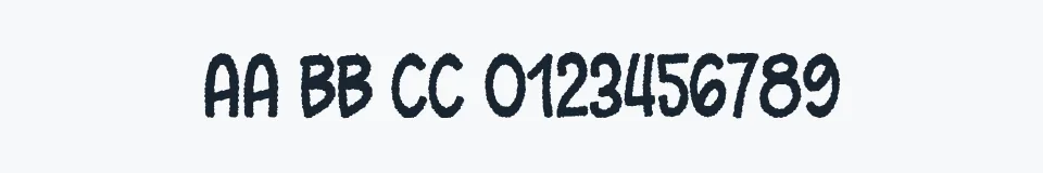 Rzeczywista próbka kroju Oh Crap — Aa Bb Cc 0123456789