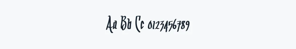 Rzeczywista próbka kroju Arrr Matey BB — Aa Bb Cc 0123456789