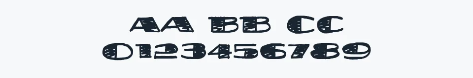 Rzeczywista próbka kroju FatStack BB — Aa Bb Cc 0123456789