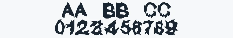 Rzeczywista próbka kroju UGLY LOVER — Aa Bb Cc 0123456789
