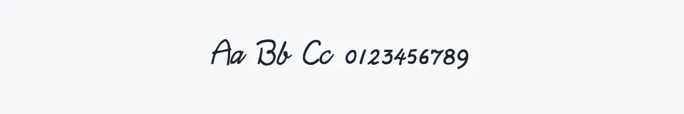 Rzeczywista próbka kroju Daisy Script — Aa Bb Cc 0123456789