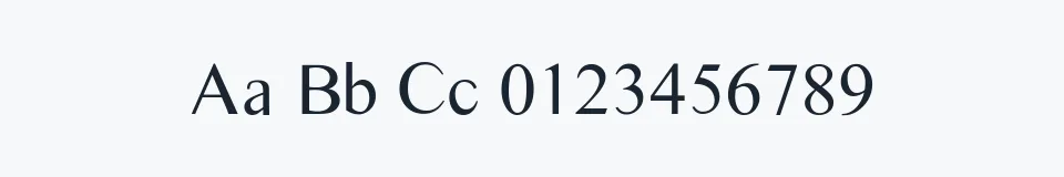 Rzeczywista próbka kroju Times Sans Serif — Aa Bb Cc 0123456789