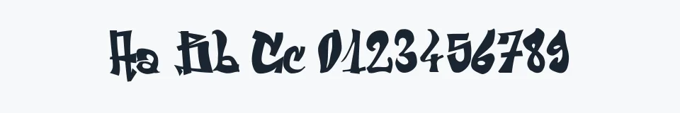 Rzeczywista próbka kroju El&Font — Aa Bb Cc 0123456789