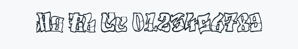 Rzeczywista próbka kroju El&Font Tag! — Aa Bb Cc 0123456789