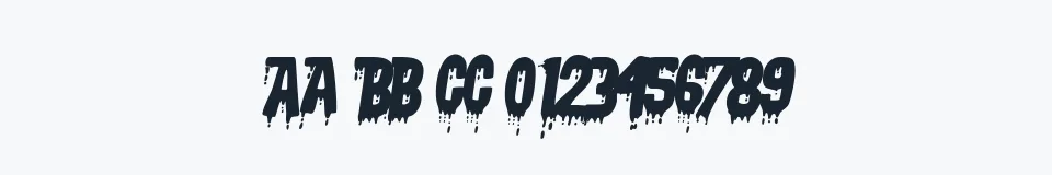 Rzeczywista próbka kroju VampyrishABC-Oblique — Aa Bb Cc 0123456789