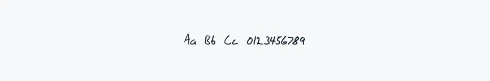 Rzeczywista próbka kroju JHand — Aa Bb Cc 0123456789