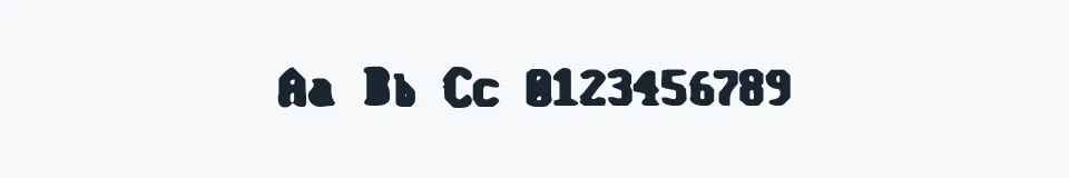 Rzeczywista próbka kroju Monofill — Aa Bb Cc 0123456789