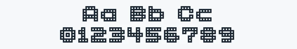 Rzeczywista próbka kroju BM block — Aa Bb Cc 0123456789