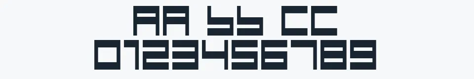 Rzeczywista próbka kroju BM maze — Aa Bb Cc 0123456789
